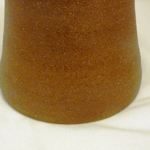 Lovely Unusual 1995 Art Pottery Salt Glazed Fan Shaped 10 Inch Vase